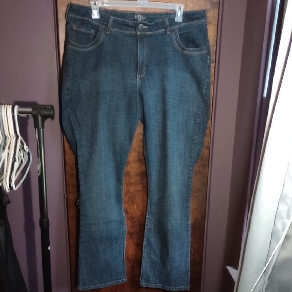 Lee Riders Dark Blue Midrise Bootcut Jeans Plus Size 22 W/L Tall